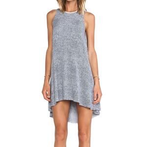 Alexander Wang Ink & Ivory Leather Trim Flow High Low Mini Dress Size 2